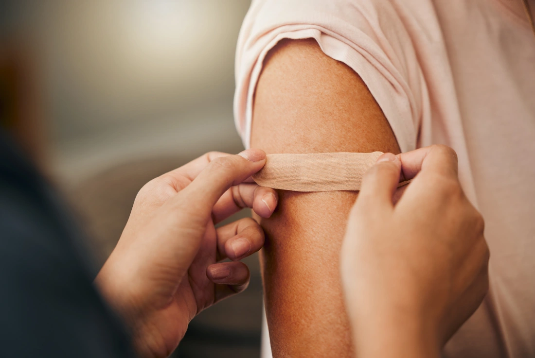 Giving first aid band after Vitamin Therapy in Missouri City, TX