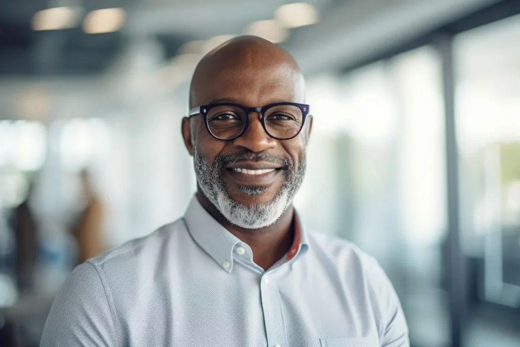 Aged Man smiling after Hormonal imbalance treatment at boost wellness clinic